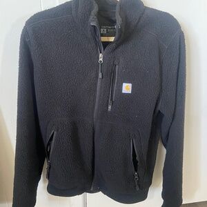 Carhartt Sherpa Fleece Relaxed Fit Women Zip Up Jacket Black Medium